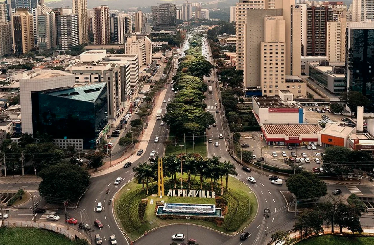 Vista a&eacute;rea de Alphaville, Barueri-SP, local do Algoritmo Milion&aacute;rio